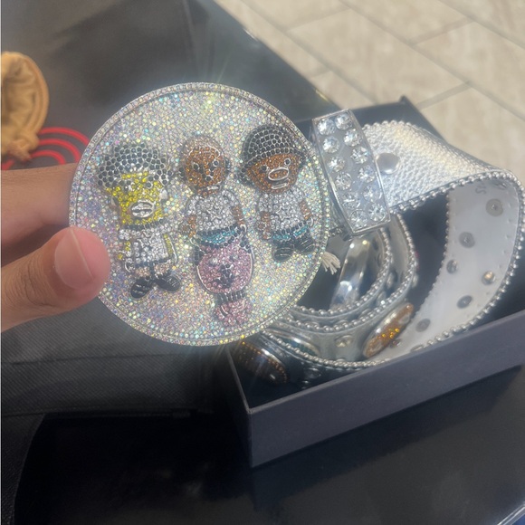 Men's Silver Cartoon Character Belt